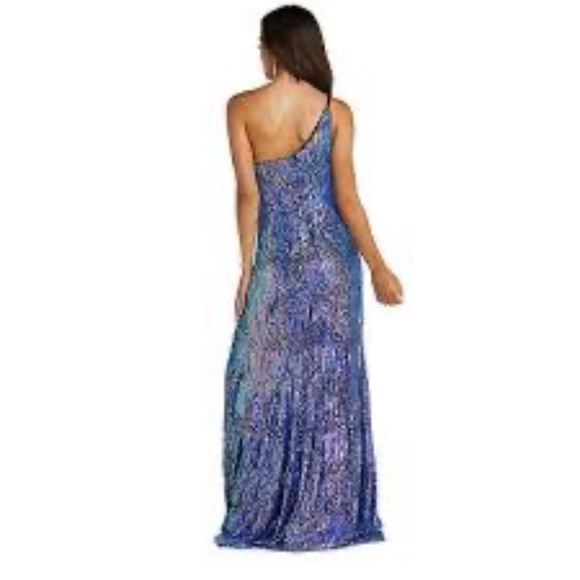 Night Way Collections Women's One-Shoulder Sequin Dress - Picture 3 of 4